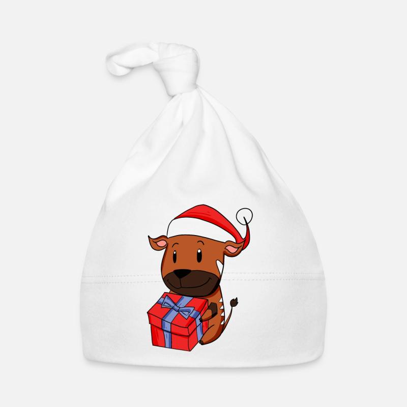 Weihnachten Antilope Baby mit Geschenk Baby Bio-Mütze