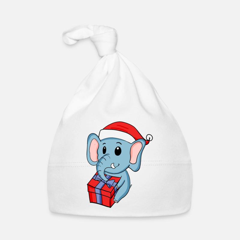 Éléphant de Noël avec cadeaux Bonnet bio Bébé