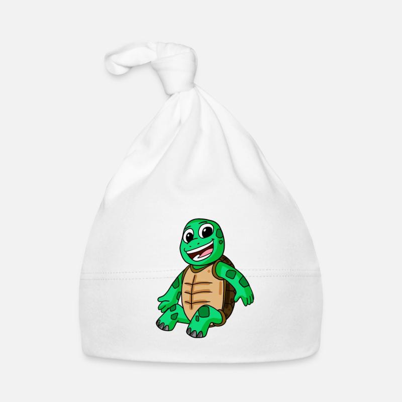 Schildkröte - Baby Bio-Mütze - Weiß