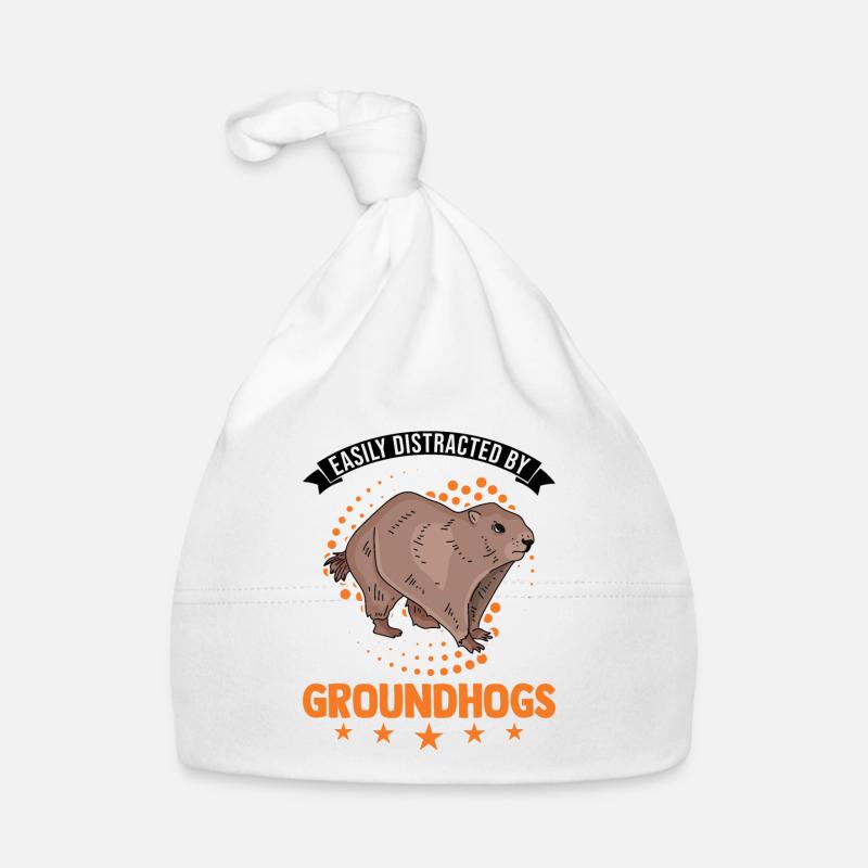 Easily distracted by Groundhogs Marmot Murmeltier Baby Bio-Mütze