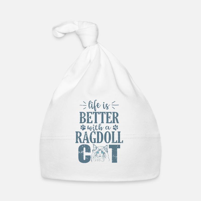 Life is Better with a Ragdoll Cat Domestic Cat Organic Baby Cap