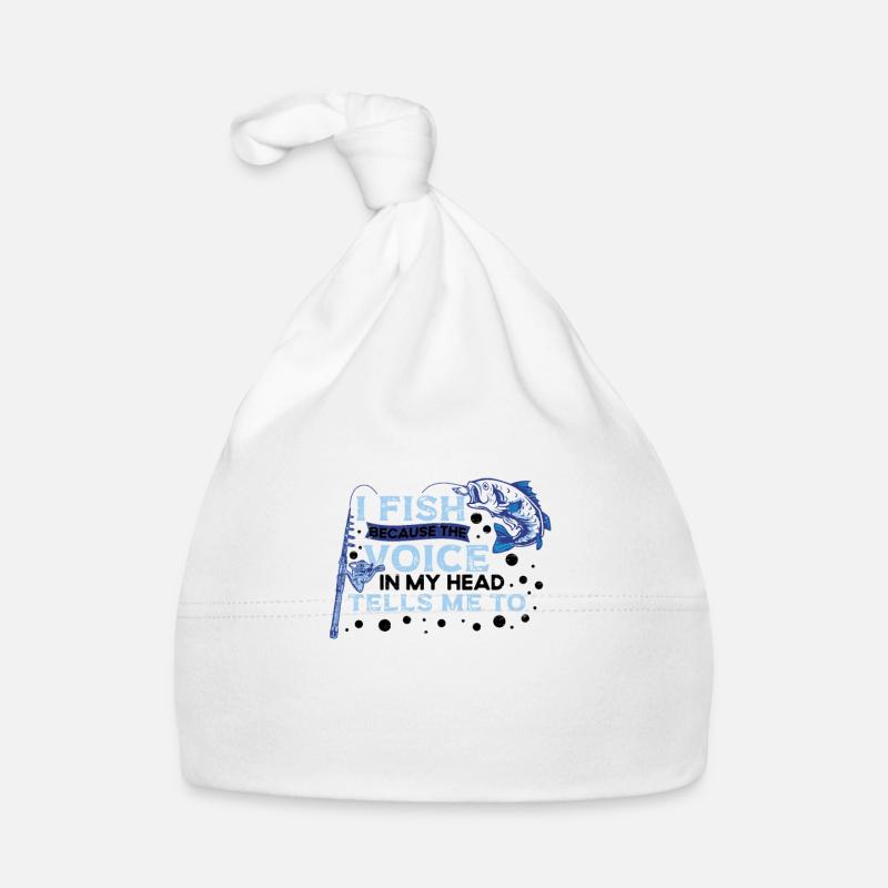 Je pêche canne-pêcheur-poisson-pêcheur-drôle- Bonnet bio Bébé