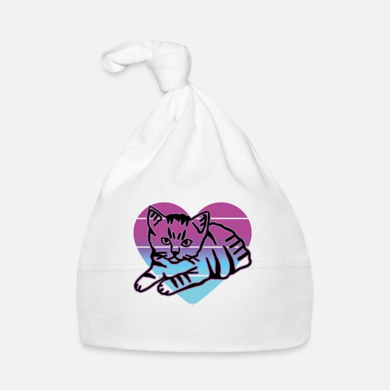 Chat rétro graphique chat pour les propriétaires de chats Bonnet bio Bébé
