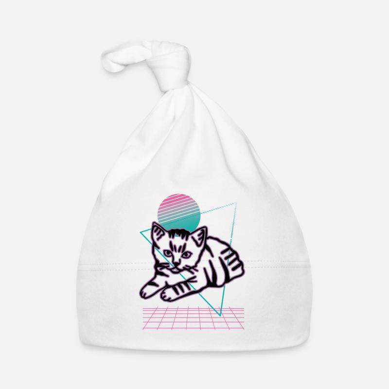 Chat graphique Retro Cat pour les propriétaires de chats Bonnet bio Bébé