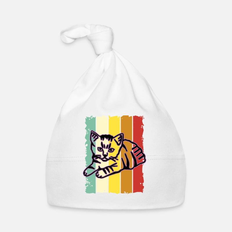 Chat graphique Retro Cat pour les propriétaires de chats Bonnet bio Bébé