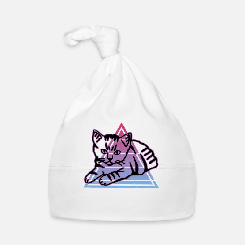 Chat graphique Retro Cat pour les propriétaires de chats Bonnet bio Bébé