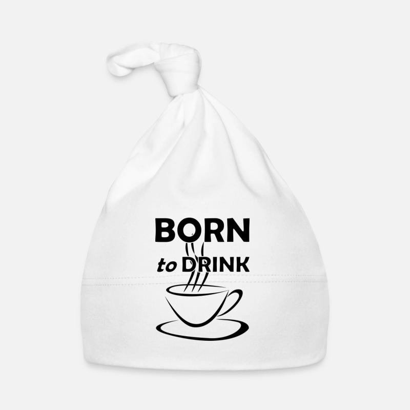 Né pour boire du café café drôle de caféine Bonnet bio Bébé