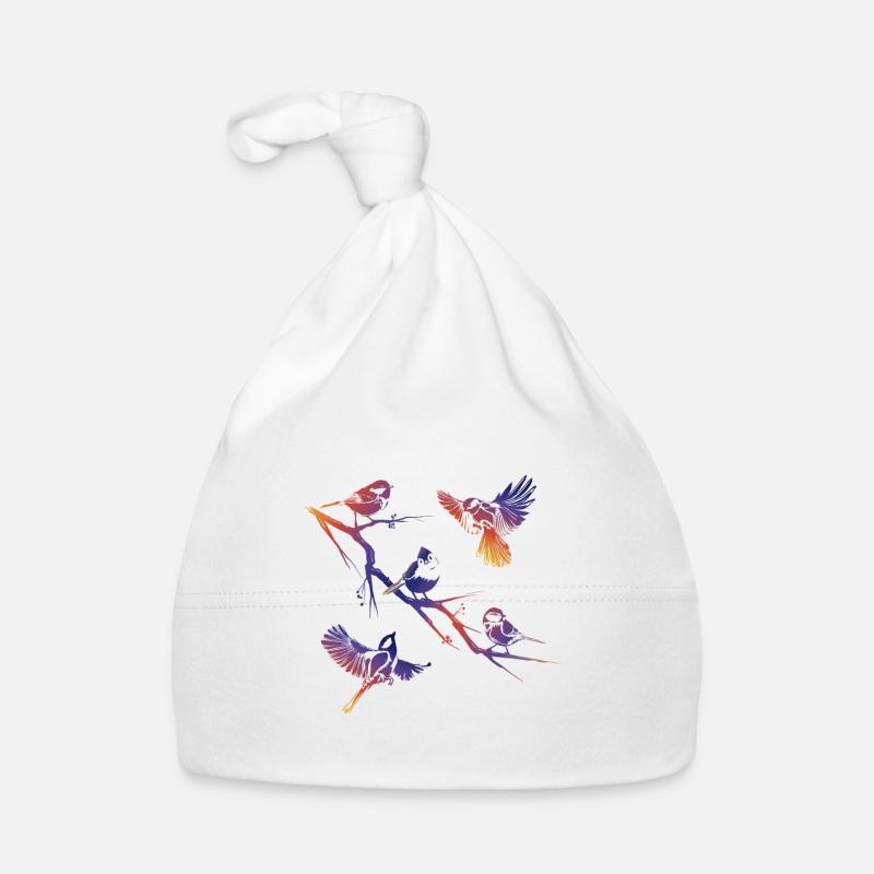 Birds on Branch Bird Watching Organic Baby Cap