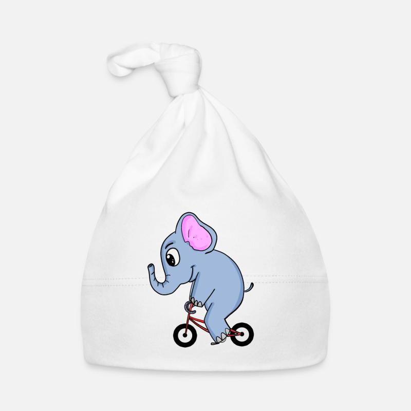 Elephant rides a bike Organic Baby Cap