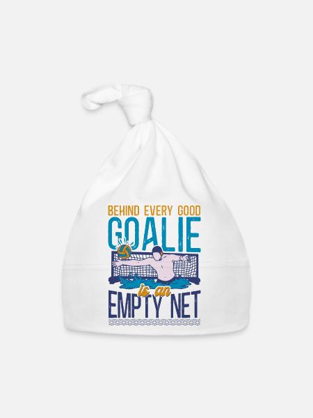 Water Polo Goalie Behind Every - Organic Baby Cap - white - Front