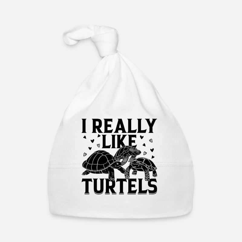 I Really Like Turtles Sea Turtle Lover Cute Turtle Organic Baby Cap