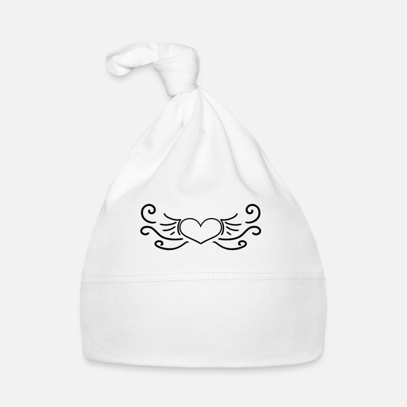 Herz Schwarz Baby Bio-Mütze