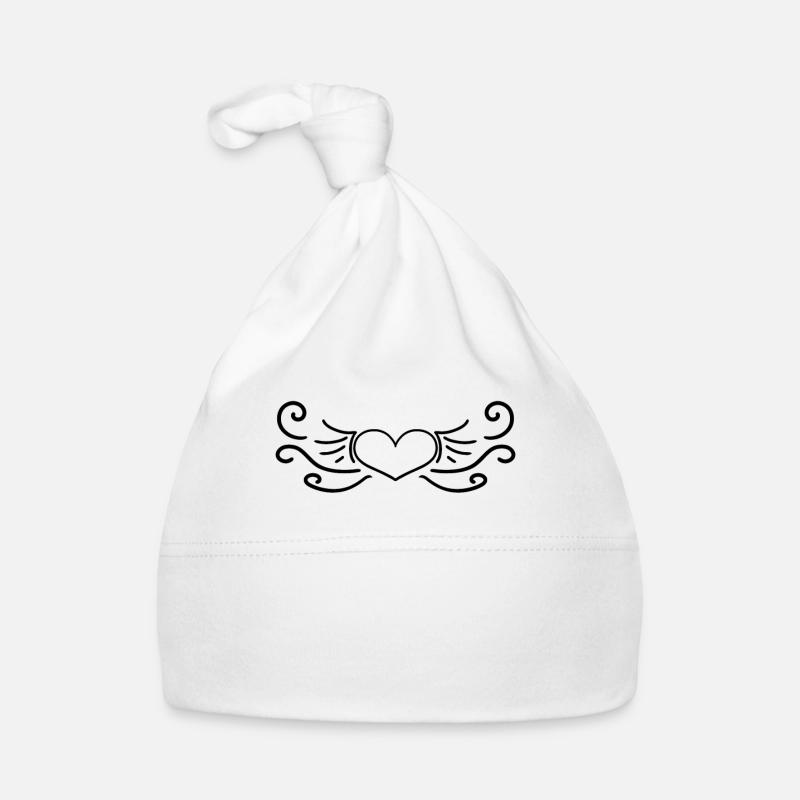 Herz Schwarz Baby Bio-Mütze