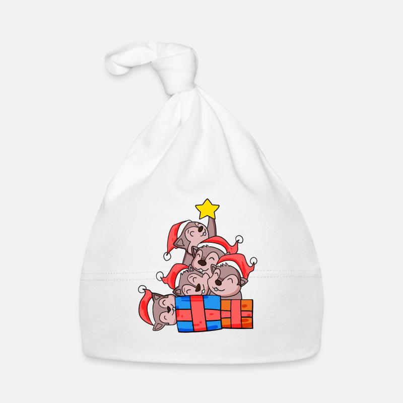 Christmas Christmas Tree Squirrel Organic Baby Cap
