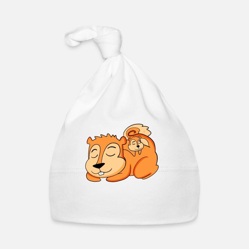 Écureuil avec bébé écureuil - Famille Bonnet bio Bébé