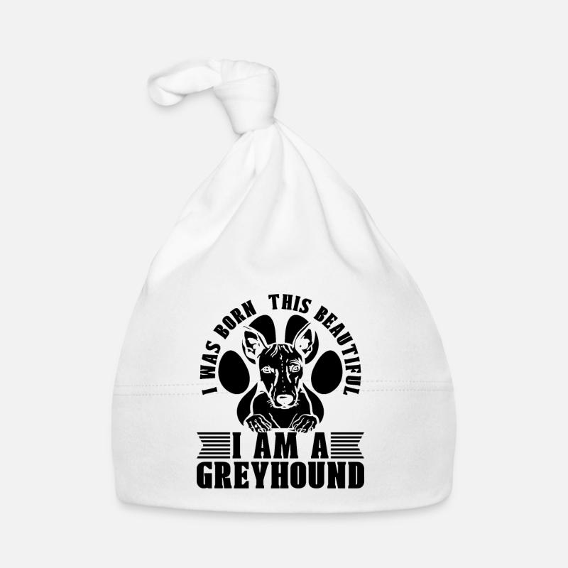 Je suis né ce coureur de lévriers de course de lévriers Bonnet bio Bébé