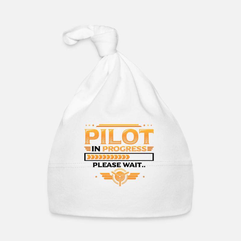 Pilot In Arbeit, Bitte Warten, Flugzeugtraining Baby Bio-Mütze
