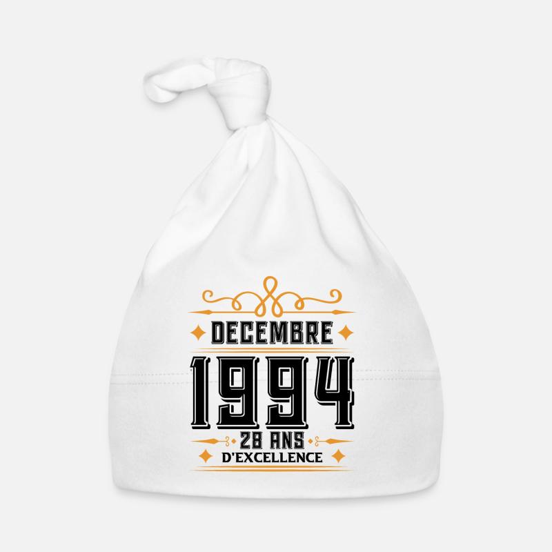 né en DÉCEMBRE 1994, 28 ans, cadeau d'anniversaire Bonnet bio Bébé