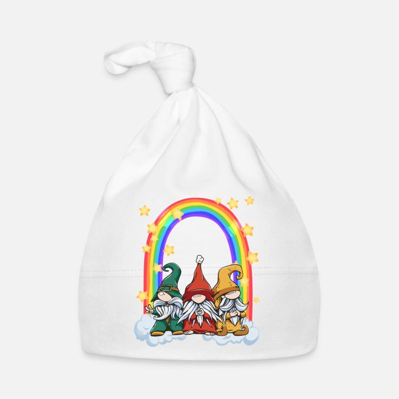 three gnomes at the Rainbow Gate Organic Baby Cap