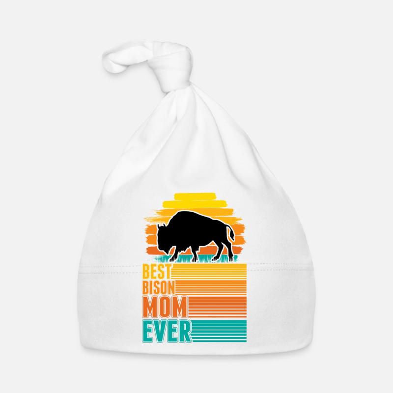 Meilleure maman bison de tous les temps Buffle d’eau Buffle Bonnet bio Bébé