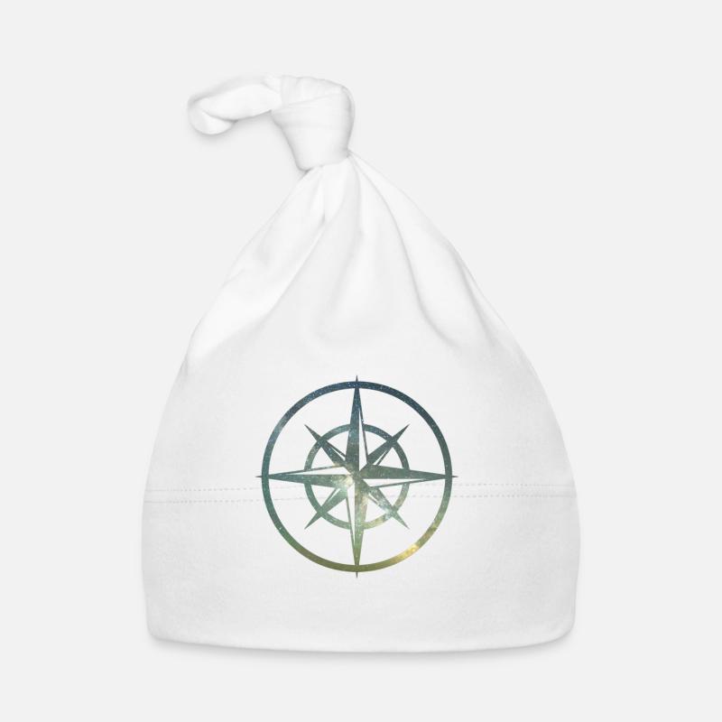 Compass cardinal points Organic Baby Cap