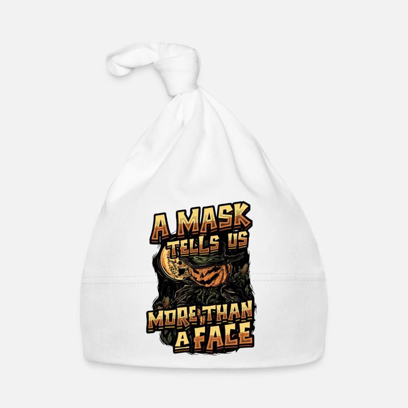 Creepy Halloween pumpkin Organic Baby Cap