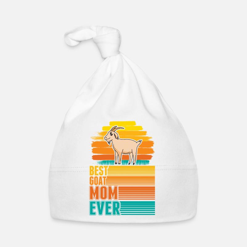 Meilleure maman de chèvre jamais Goats Mama Goat - Bonnet bio Bébé - blanc