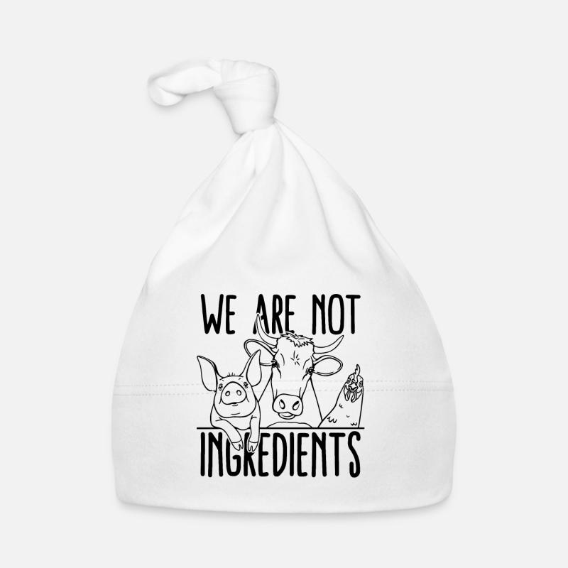 Nous ne sommes pas un amateur de régime végétalien sans viande - Bonnet bio Bébé - blanc
