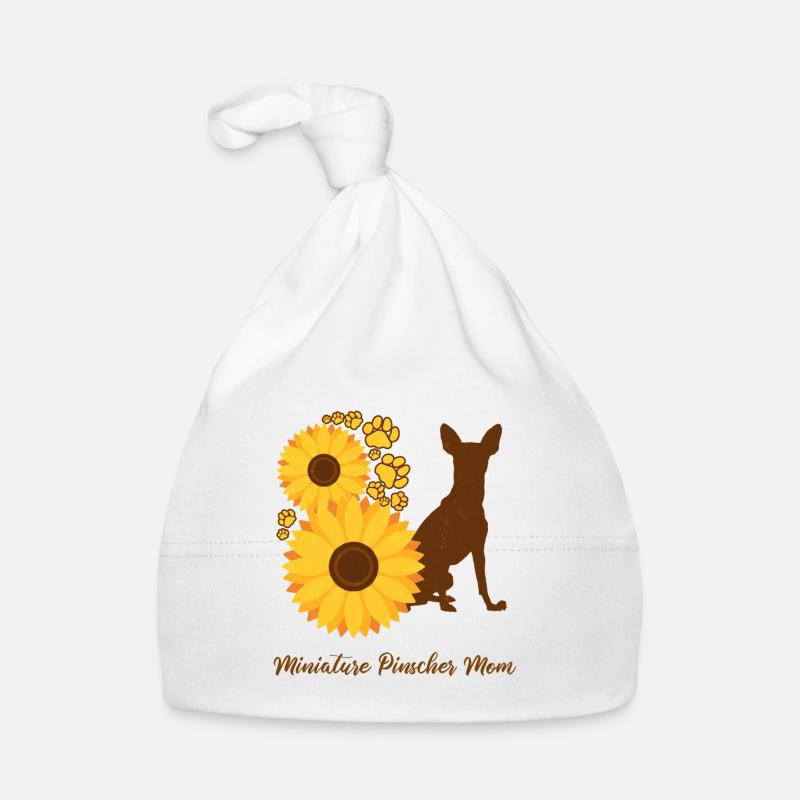 Sonnenblumen-Mutter - Zwergpinscher Baby Bio-Mütze