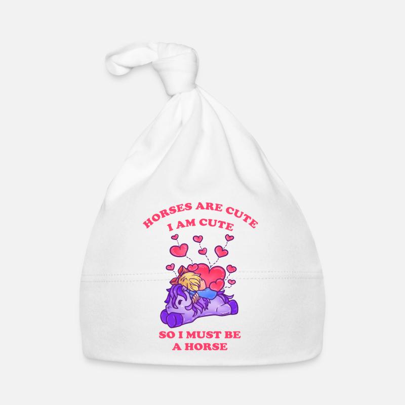 Pferde sind niedlich ich bin niedlich also bin ich Baby Bio-Mütze