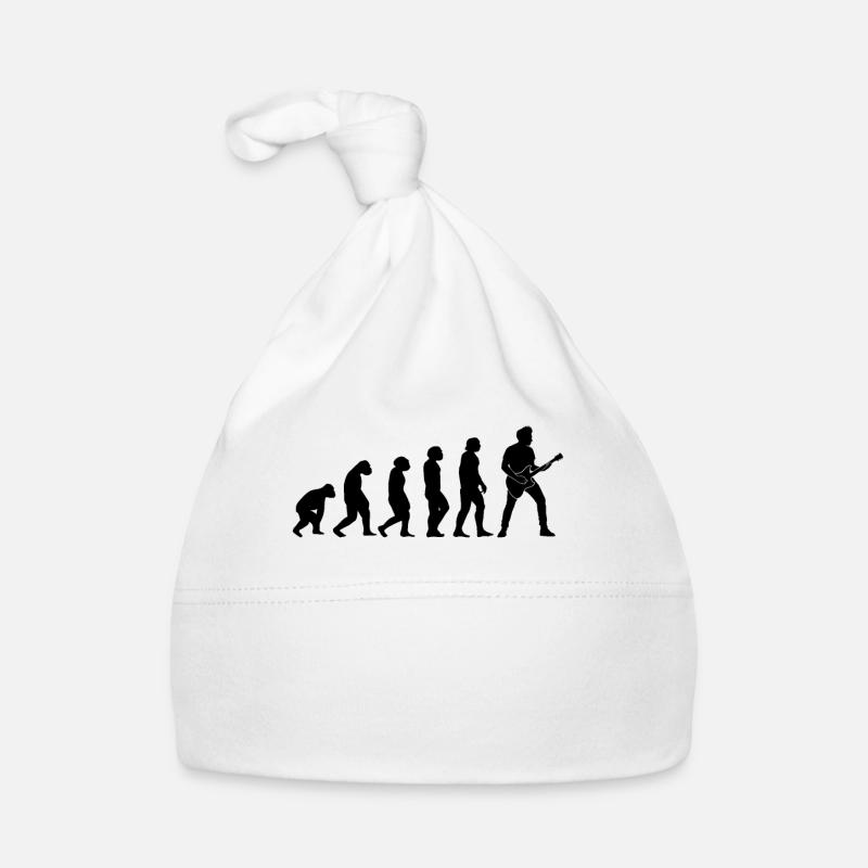 Guitariste Evolution - Guitariste Guitariste - Bonnet bio Bébé - blanc