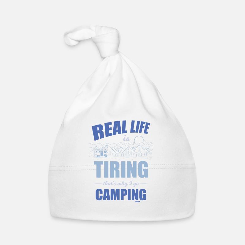 real life is boring I'm going camping Organic Baby Cap