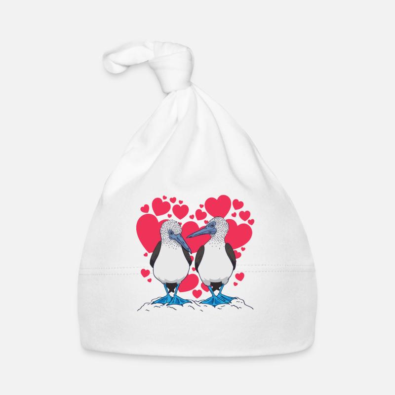 Valentine's Day Heart Blue-footed Organic Baby Cap