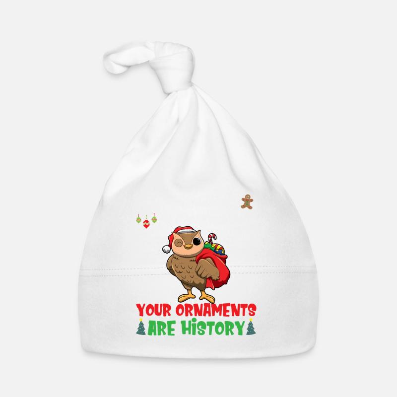 Oh Christmas Tree Your Ornaments Are History Organic Baby Cap
