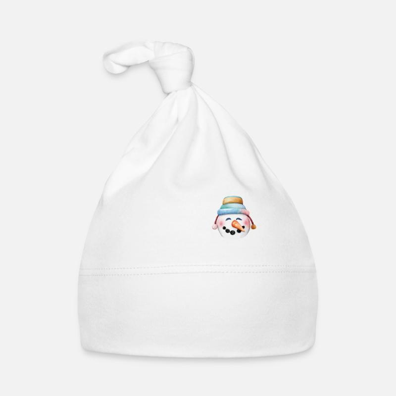 Snowman chest pocket Organic Baby Cap