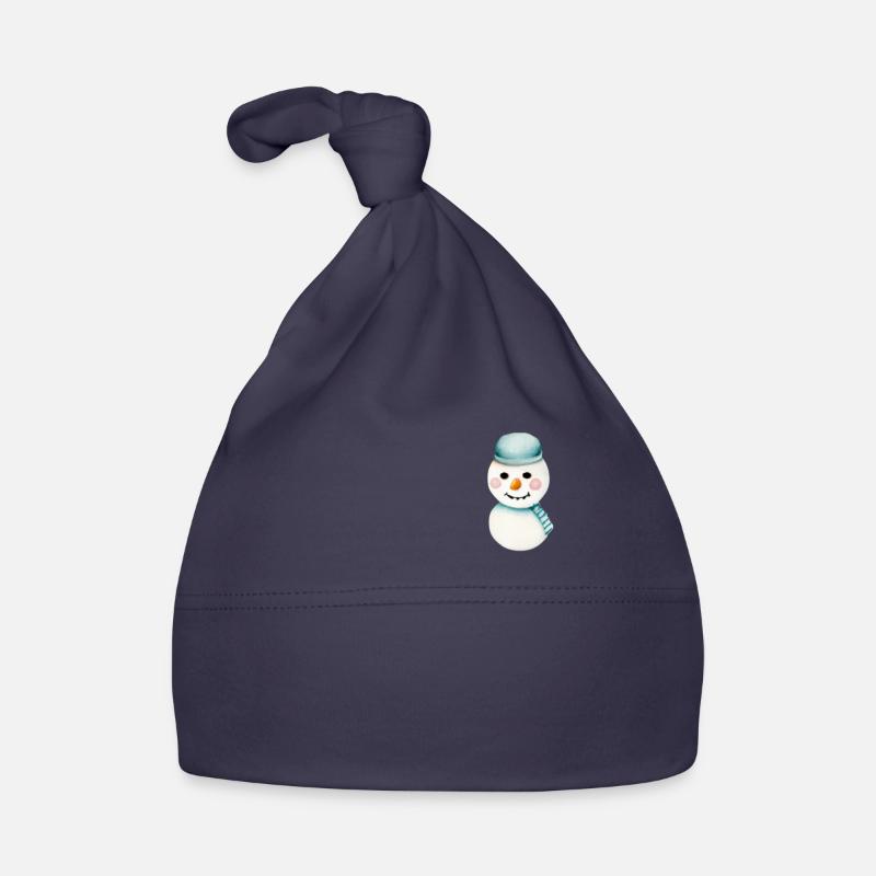 Retro Schneemann Gesicht Brusttasche Baby Bio-Mütze