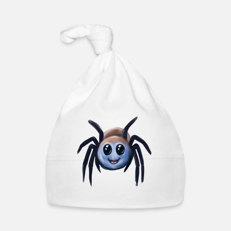 mignonne petite araignée - Bonnet bio Bébé - blanc