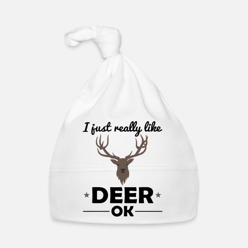 Hirsch Waldtiere Tierliebhaber Spruch Geschenk Baby Bio-Mütze