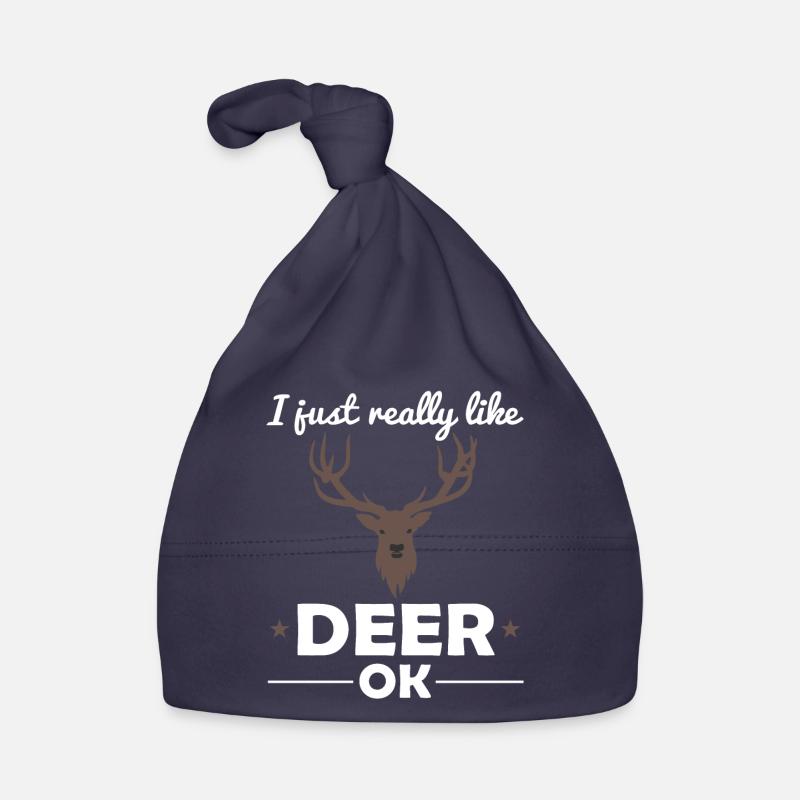 Hirsch Waldtiere Tierliebhaber Spruch Geschenk Baby Bio-Mütze