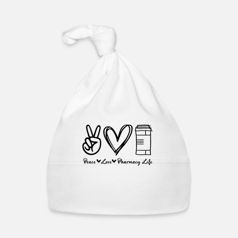 Peace Love Pharmacy Technician Medicine Pharmacist Baby Bio-Mütze