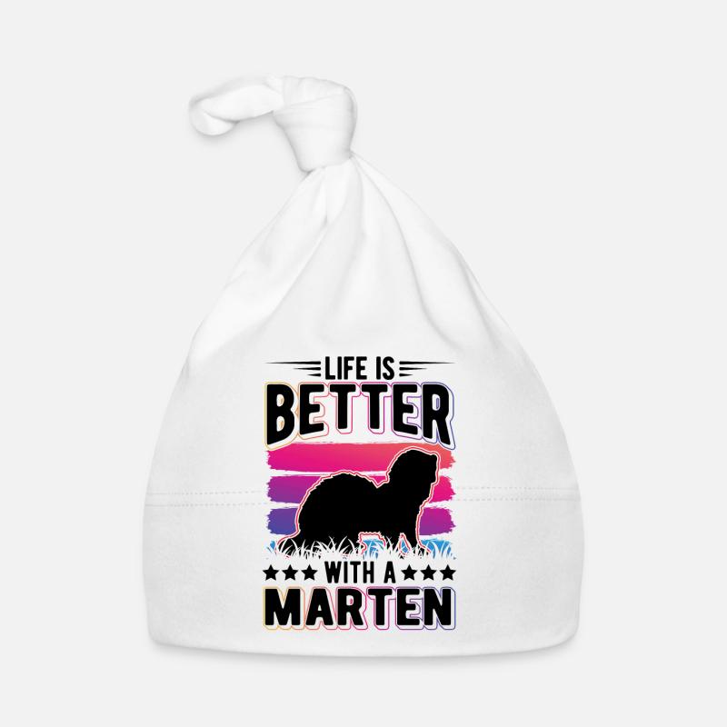 Das Leben ist besser mit Marder Nerz Baummarder Baby Bio-Mütze