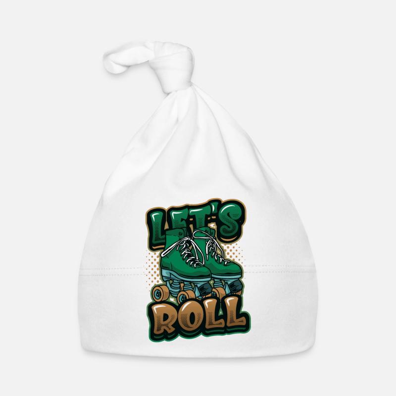 Let's Roll, Roller Blade Skating, Rollschuhläufer Baby Bio-Mütze