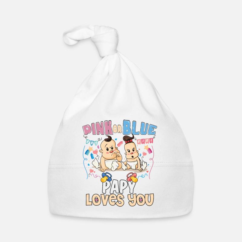Pink or Blue Papy t’aime le meilleur papa de tous les temps Bonnet bio Bébé
