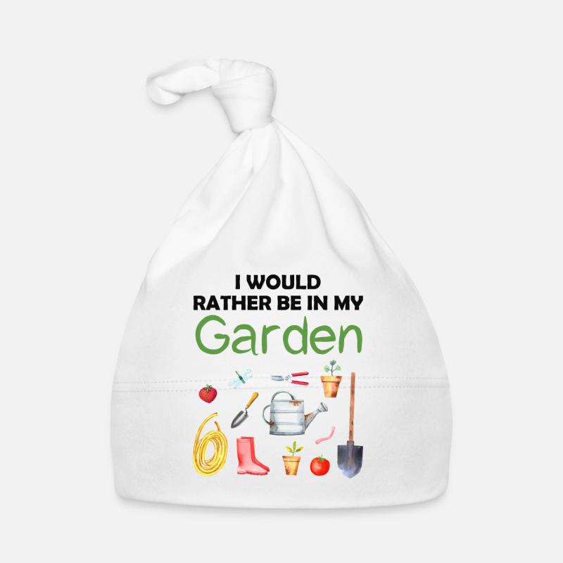 Garten Lustiger Spruch Hobbygärtner Geschenkidee - Baby Bio-Mütze - Weiß