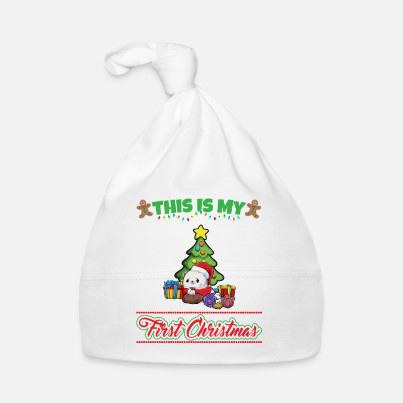 C’est mon premier Noël Noël un an X-Mas Bonnet bio Bébé