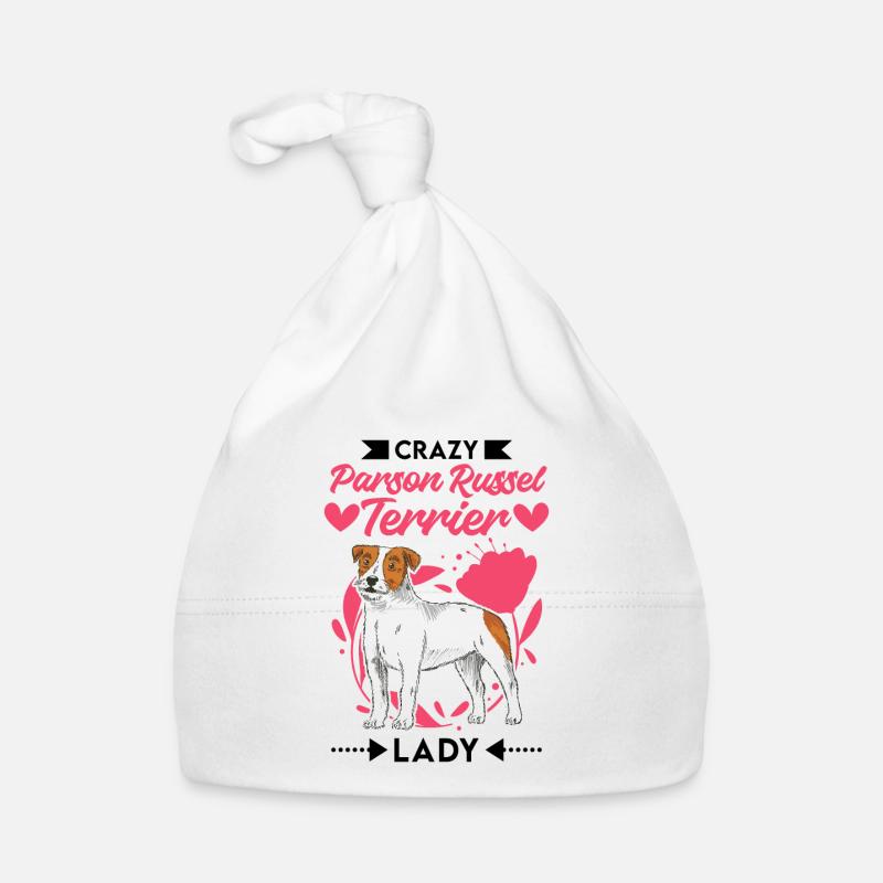 Crazy Parson Russel Terrier dame - Bonnet bio Bébé - blanc