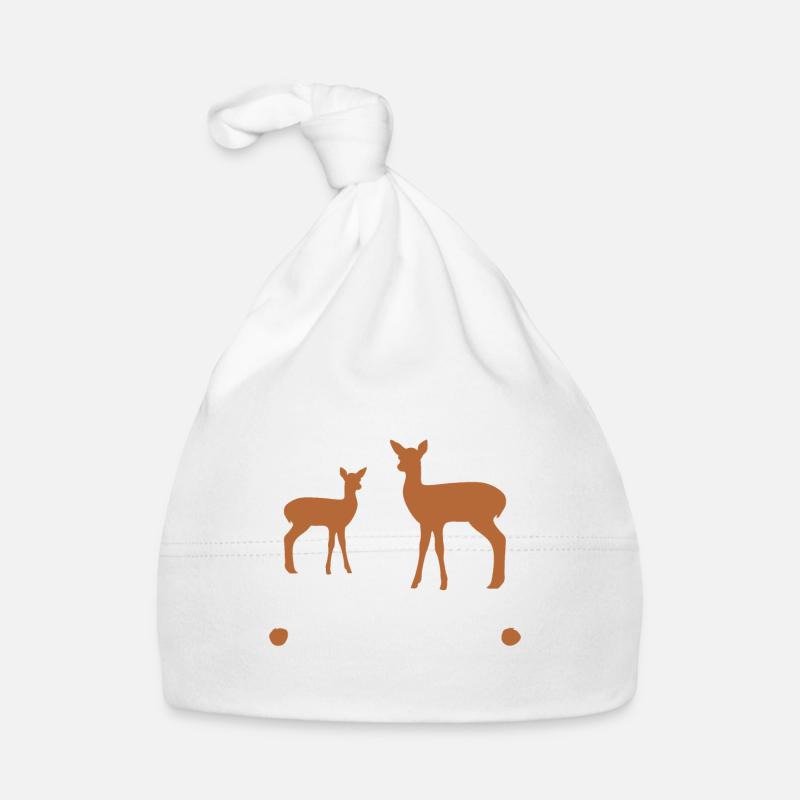 Reh Rehkitz Waldtiere Mädchen Geschenk - Baby Bio-Mütze - Weiß