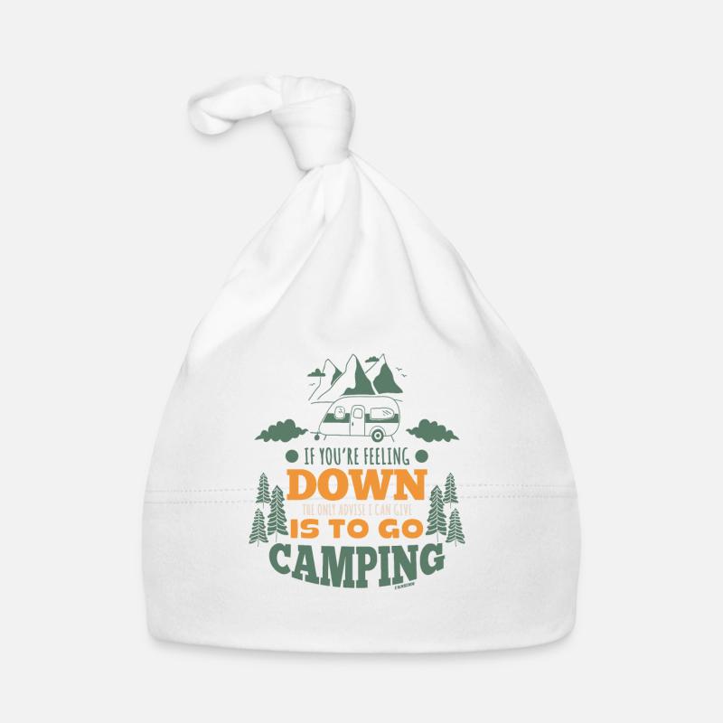 Camping gute Laune Spruch Motivation Baby Bio-Mütze