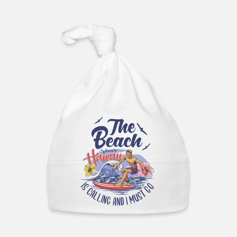 The Beach Is Calling And I Must Go Urlaub Spruch Baby Bio-Mütze