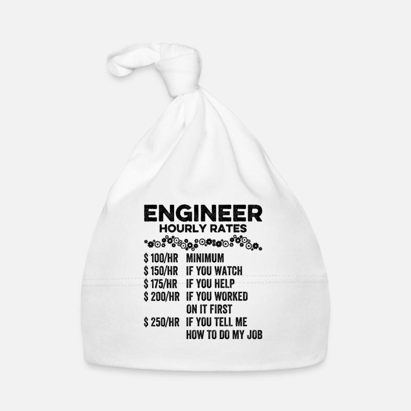 Engineer Hourly Rate Humor Engineering Mechanical Organic Baby Cap